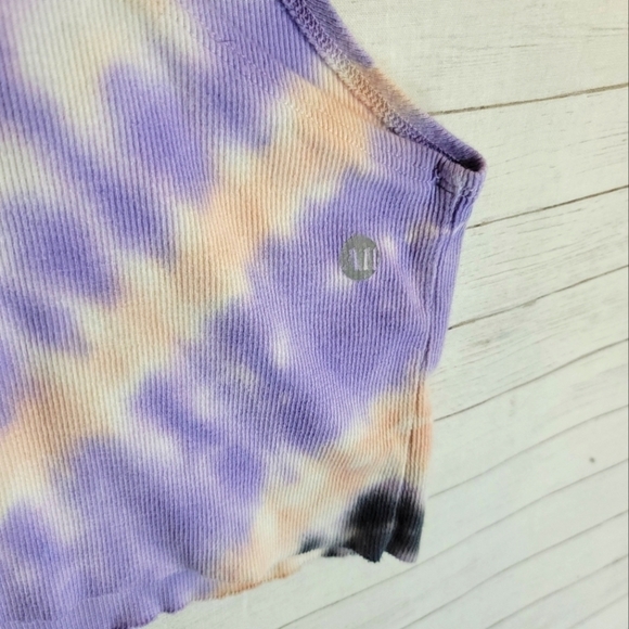 ALL ACCESS PURPLE & LIGHT ORANGE TIE DYE RIBBED CROP TOP, SZ MEDIUM - Picture 7 of 9